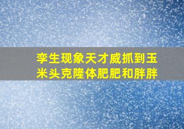 孪生现象天才威抓到玉米头克隆体肥肥和胖胖