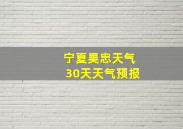 宁夏吴忠天气30天天气预报