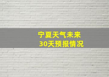 宁夏天气未来30天预报情况