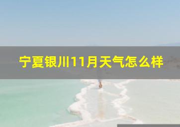 宁夏银川11月天气怎么样