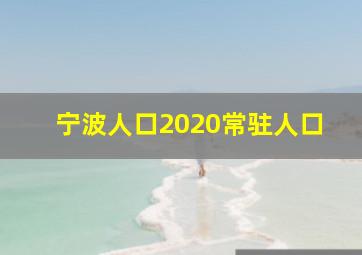 宁波人口2020常驻人口