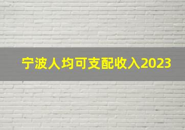 宁波人均可支配收入2023