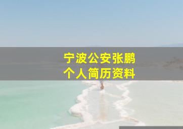 宁波公安张鹏个人简历资料