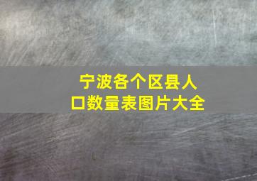 宁波各个区县人口数量表图片大全