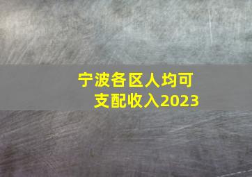 宁波各区人均可支配收入2023