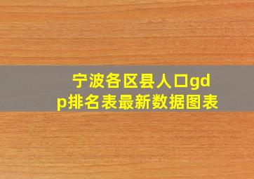 宁波各区县人口gdp排名表最新数据图表