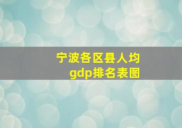 宁波各区县人均gdp排名表图