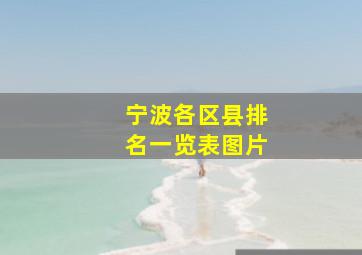 宁波各区县排名一览表图片