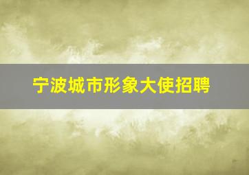 宁波城市形象大使招聘