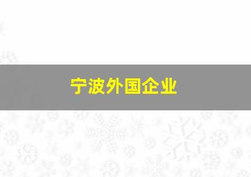 宁波外国企业