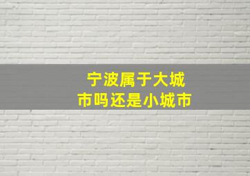 宁波属于大城市吗还是小城市