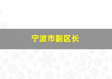 宁波市副区长