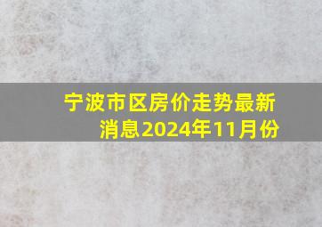 宁波市区房价走势最新消息2024年11月份