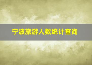 宁波旅游人数统计查询