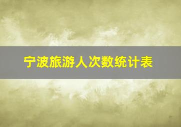 宁波旅游人次数统计表