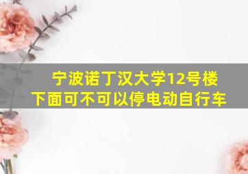 宁波诺丁汉大学12号楼下面可不可以停电动自行车