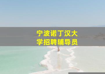 宁波诺丁汉大学招聘辅导员