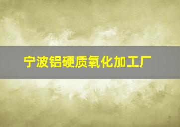 宁波铝硬质氧化加工厂