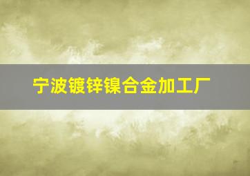 宁波镀锌镍合金加工厂