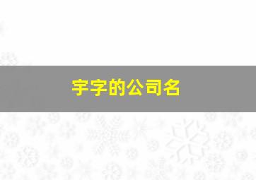 宇字的公司名