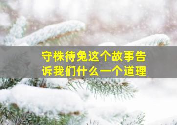 守株待兔这个故事告诉我们什么一个道理