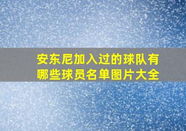 安东尼加入过的球队有哪些球员名单图片大全