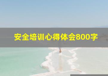 安全培训心得体会800字