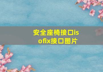 安全座椅接口isofix接口图片