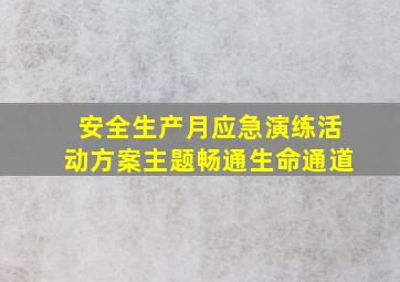 安全生产月应急演练活动方案主题畅通生命通道