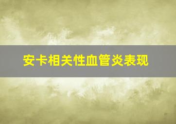 安卡相关性血管炎表现