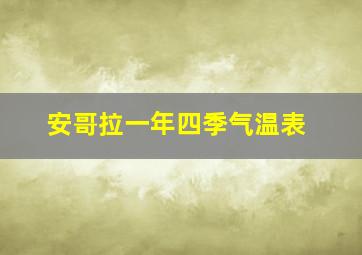 安哥拉一年四季气温表