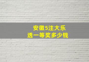 安徽5注大乐透一等奖多少钱