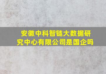 安徽中科智链大数据研究中心有限公司是国企吗