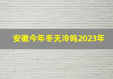 安徽今年冬天冷吗2023年