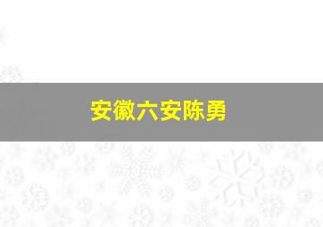 安徽六安陈勇