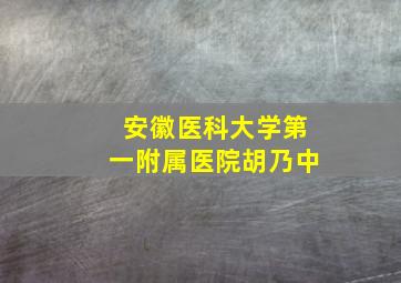 安徽医科大学第一附属医院胡乃中