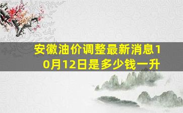 安徽油价调整最新消息10月12日是多少钱一升