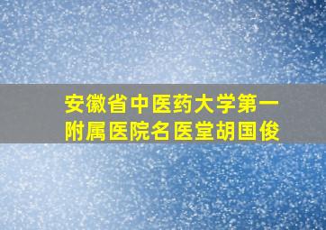 安徽省中医药大学第一附属医院名医堂胡国俊