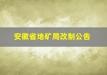 安徽省地矿局改制公告