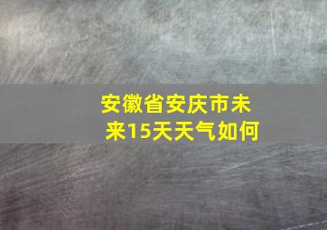 安徽省安庆市未来15天天气如何