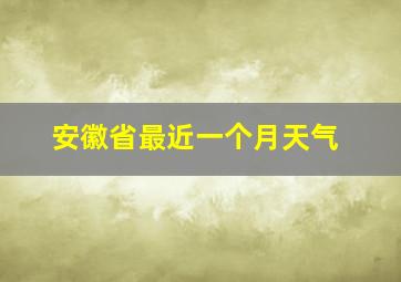 安徽省最近一个月天气