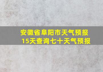 安徽省阜阳市天气预报15天查询七十天气预报