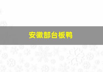 安徽郜台板鸭