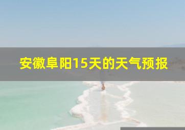 安徽阜阳15天的天气预报