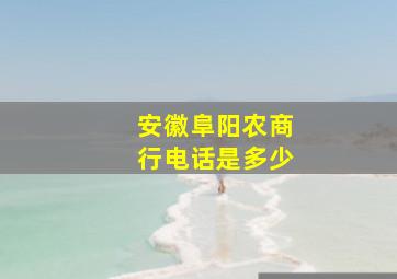 安徽阜阳农商行电话是多少