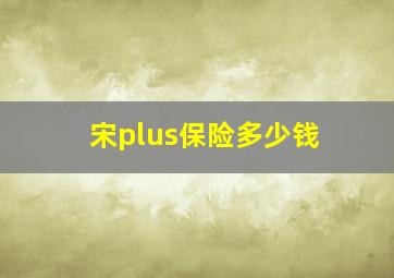 宋plus保险多少钱