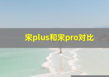 宋plus和宋pro对比