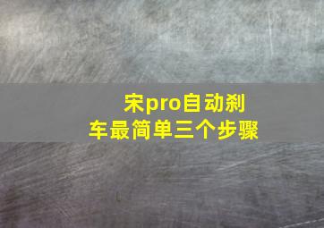 宋pro自动刹车最简单三个步骤