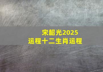 宋韶光2025运程十二生肖运程