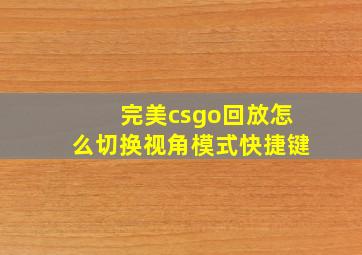 完美csgo回放怎么切换视角模式快捷键